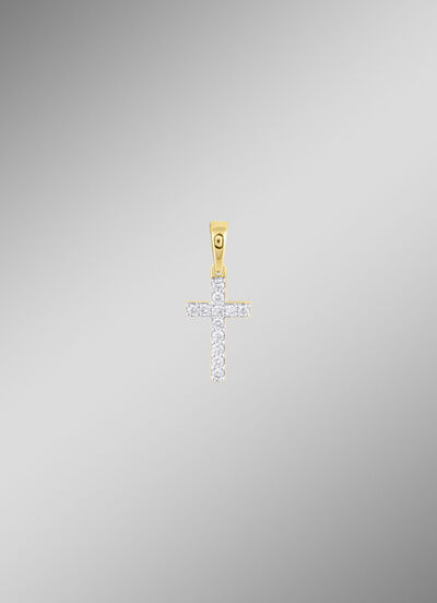 Kreuz-Anh&auml;nger mit 12 Diamanten 