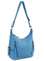 Tasche aus weichem, dezent schattiertem Synthetik JEANSBLAU