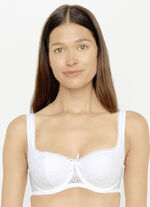 Susa Dirndl-BH mit floraler Elastikspitze im Vorderteil WEISS