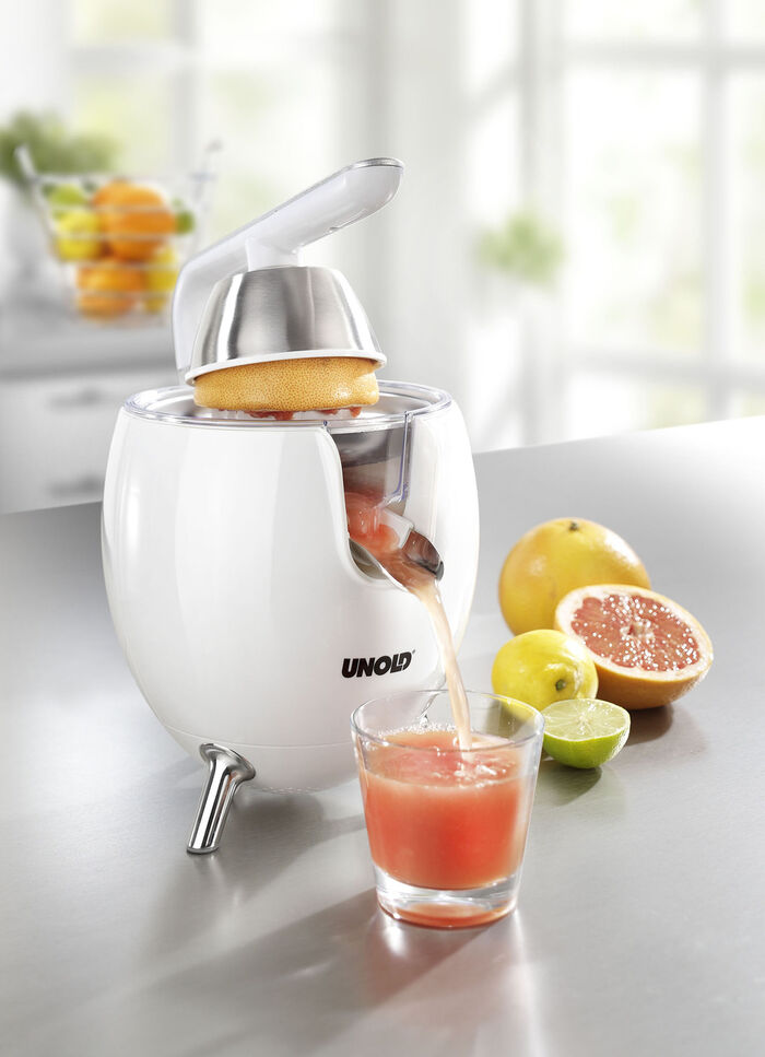 Zitruspresse mit Tropfstopp und Start-/ Stopp-Automatik WEISS