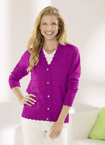 Strickjacke mit Biesenstruktur FUCHSIA