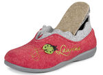 Laurina Filz-Hausschuh mit fantasievoller Stickerei ROT-HELLGRAU