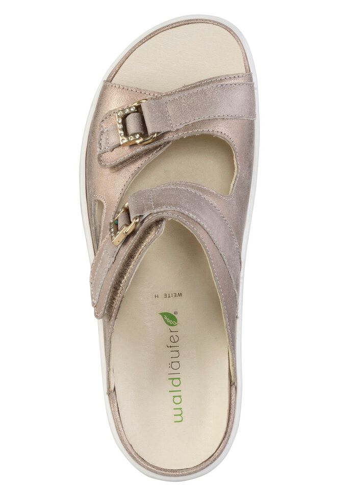 Waldl&auml;ufer Pantolette mit Metallschmuck mit Glitzersteinchen 