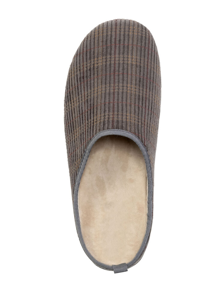 Textil-Pantoffel mit herausnehmbarem Fußbett GRAU