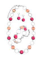 Schmuckset, 3-teilig, mit Kristallsteinen 