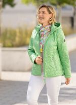 Jacke mit lasergesteppten Bl&uuml;tenmotiven APFELGR&Uuml;N