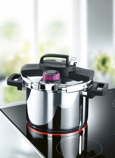 Schnellkochtopf aus rostfreiem Edelstahl 