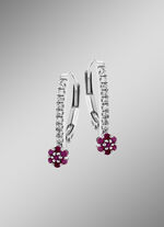 Edle Ohrringe mit 18 Diamanten und echt Rubin 