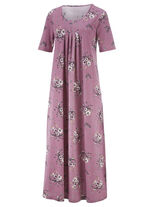 Nachthemd, knöchellang mit kurzen Ärmeln