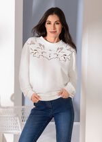 Sweatshirt mit aufwendiger Lochstickerei 