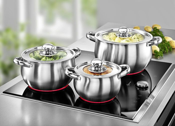 Edelstahl-Topfset 6-teilig 