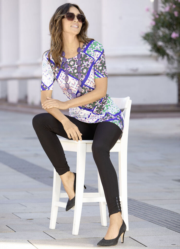 Leggings mit effektvollen Metallplättchen SCHWARZ