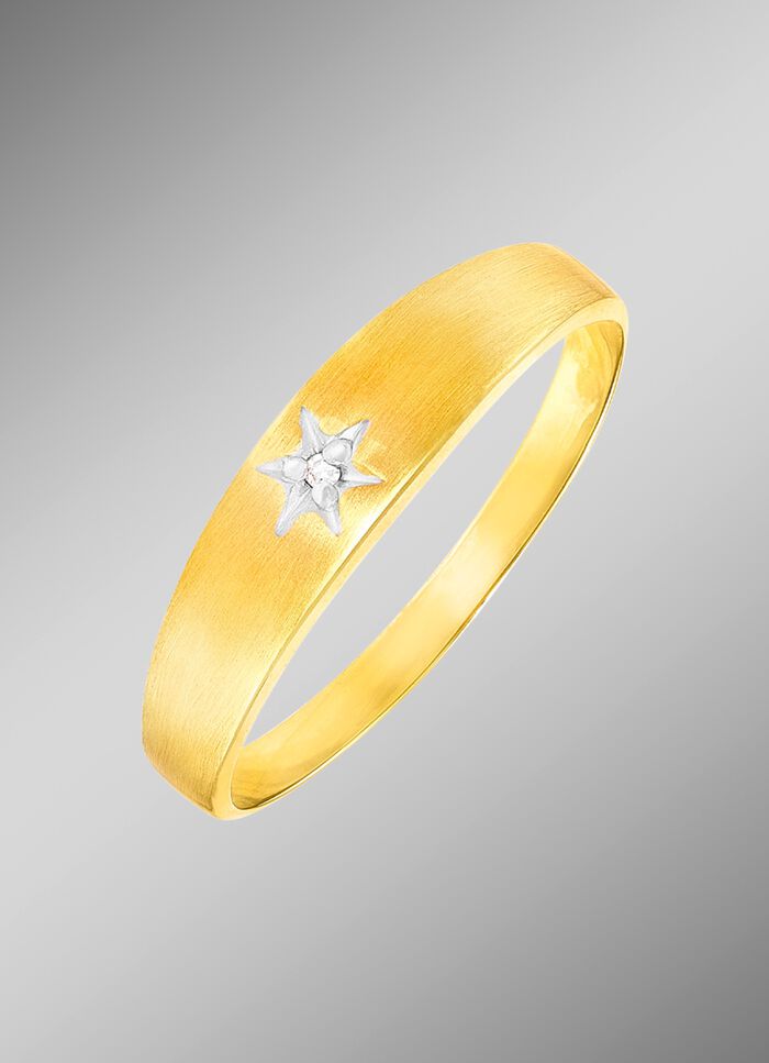 Sch&ouml;ner Damenring in Bicolor mit Diamant 