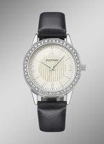 Quartz-Damenuhr mit 3 wechselbaren L&uuml;netten 