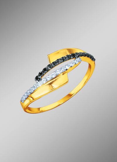 Feiner Damenring mit synth. Zirkonia 