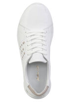 Andrea Conti Schn&uuml;rschuh aus Nappaleder mit Kontrastdurchz&uuml;gen WEISS