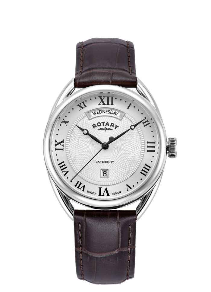 Rotary Quartz-Herrenuhr mit Lederband