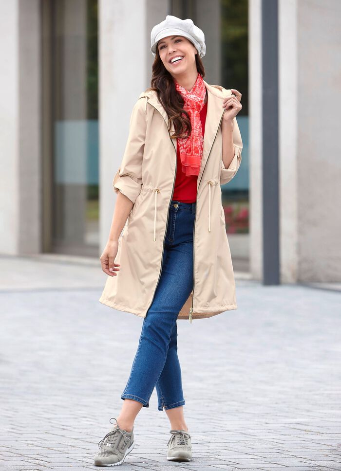 Kurzmantel mit fester Kapuze BEIGE