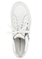 Waldläufer Schnürschuh aus interessantem Materialmix WEISS-ALTSILBER