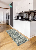 Strapazierfähiger Küchenläufer und -teppich im Fliesen-Design GRAU