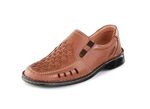 GINO GALANTE, sommerliche Herren-Slipper, mit Gummizug COGNAC