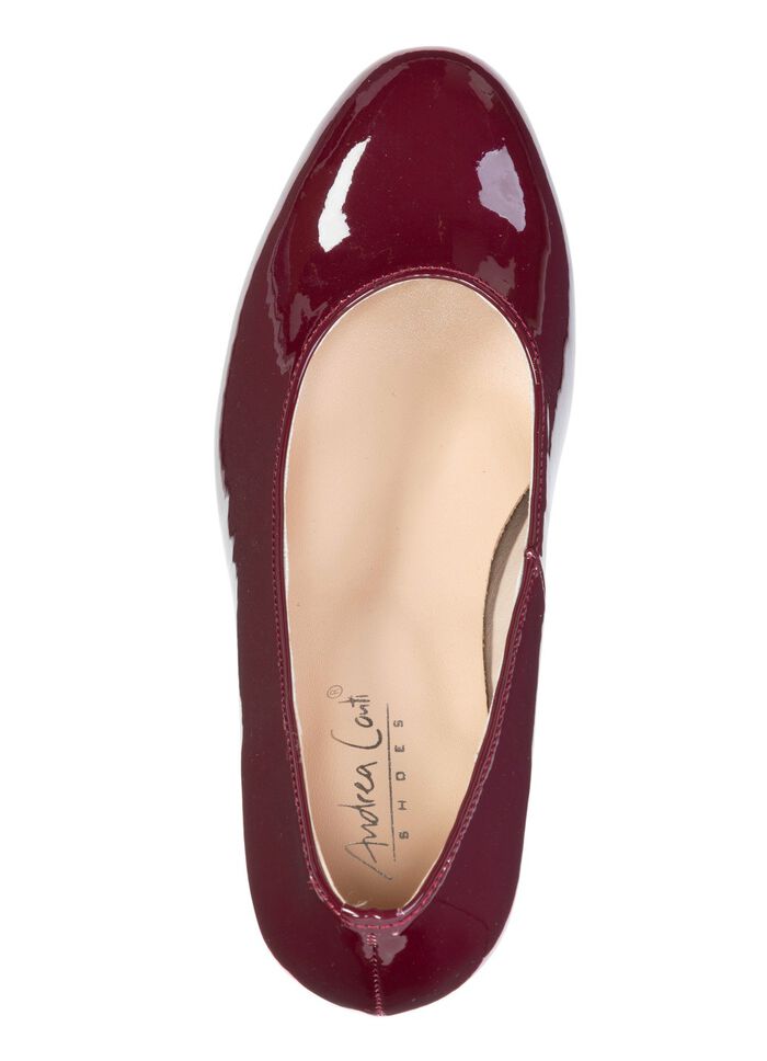 Andrea Conti, schicke Damen-Pumps, aus gl&auml;nzendem Lackmaterial BORDEAUX
