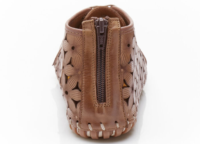 Gemini Bootie mit praktischem Fersen-Reißverschluss COGNAC