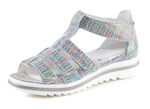 Waldl&auml;ufer, bequeme Damen-Sandalen, Weite H, mit herausnehmbarem Fu&szlig;bett WEISS-BUNT