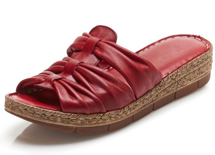 Andrea Conti Schlauchriemchen-Pantolette aus Nappaleder ROT
