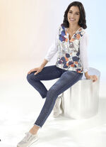 Edel-Jeans mit tollen Glitzersteinchen und Fransensaum DUNKELBLAU