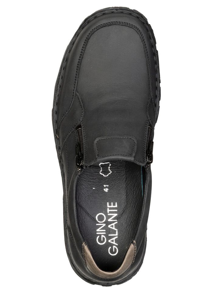 GINO GALANTE, klassische Herren-Slipper, mit herausnehmbarem Fu&szlig;bett SCHWARZ