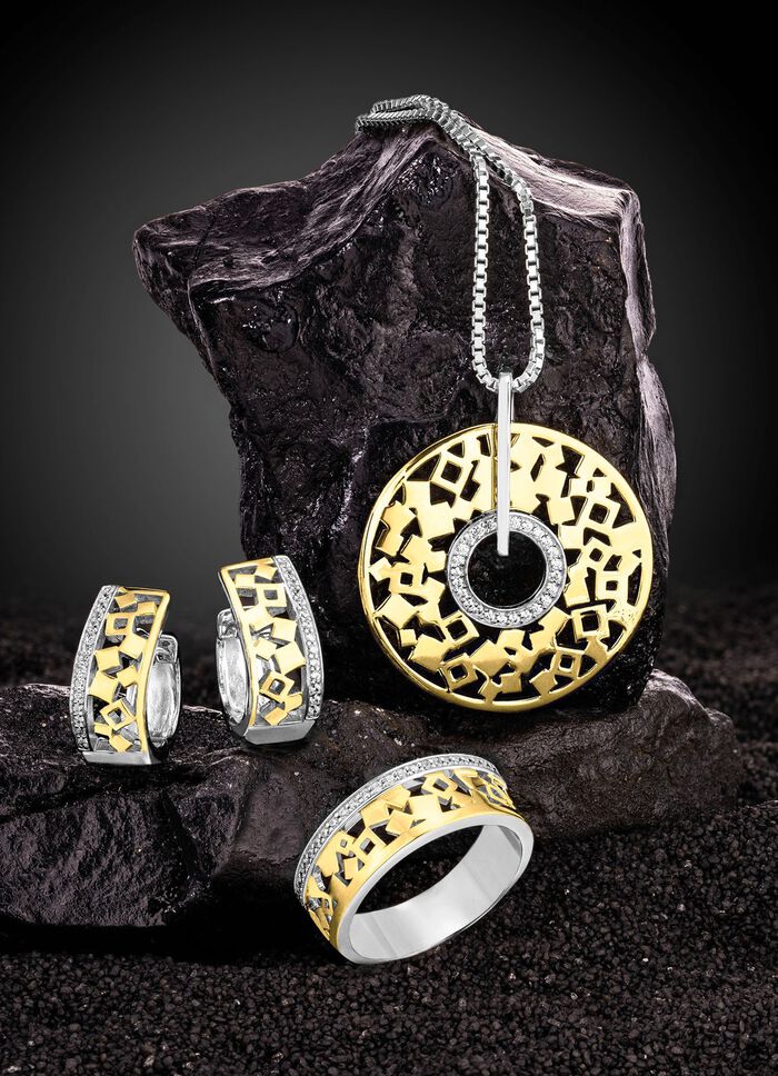 Damenring in Bicolor mit Zirkonia 