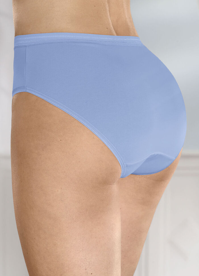 F&uuml;nferpack Slips mit gl&auml;nzenden Abschl&uuml;ssen 3X AZURBLAU, 2X WEISS