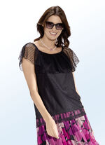 Spitzenshirt mit Carmen-Ausschnitt SCHWARZ