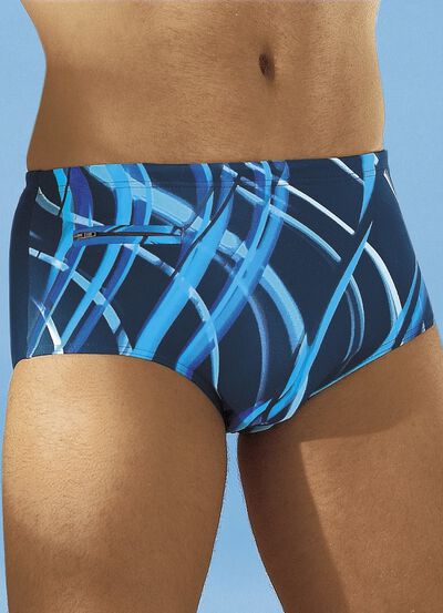 Badehose in höherer Slipform mit Reißverschlusstasche 
