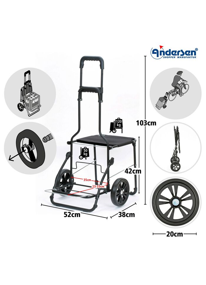 Andersen Einkaufsroller mit Sitzm&ouml;glichkeit 