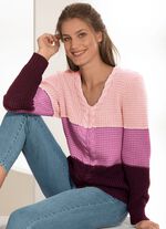 Pullover in Color-Blocking ROSA-ROS&Eacute;-BORDEAUX
