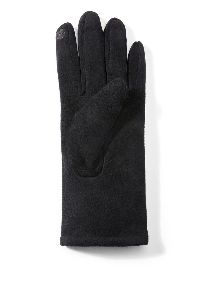 Handschuh mit edel funkelnden Glitzer-Applikationen SCHWARZ