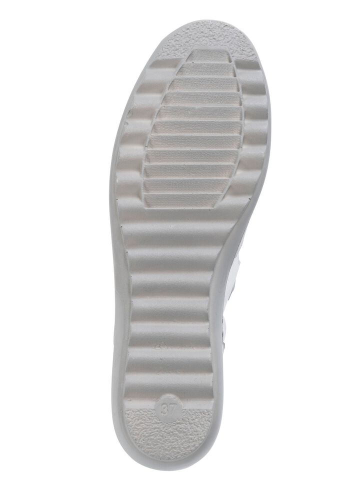 Gemini Slipper aus teilweise gepr&auml;gtem Nappaleder WEISS-GRAU