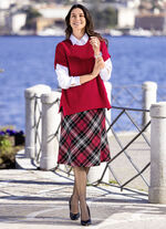 Rock in schicker A-Linie ROT-SCHWARZ