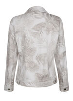 Jeansblazer mit tonigem Bl&auml;tterdruck 