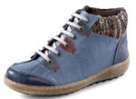 ELENA EDEN Schnür-Bootie mit Knitter-Effekt JEANS-BUNT