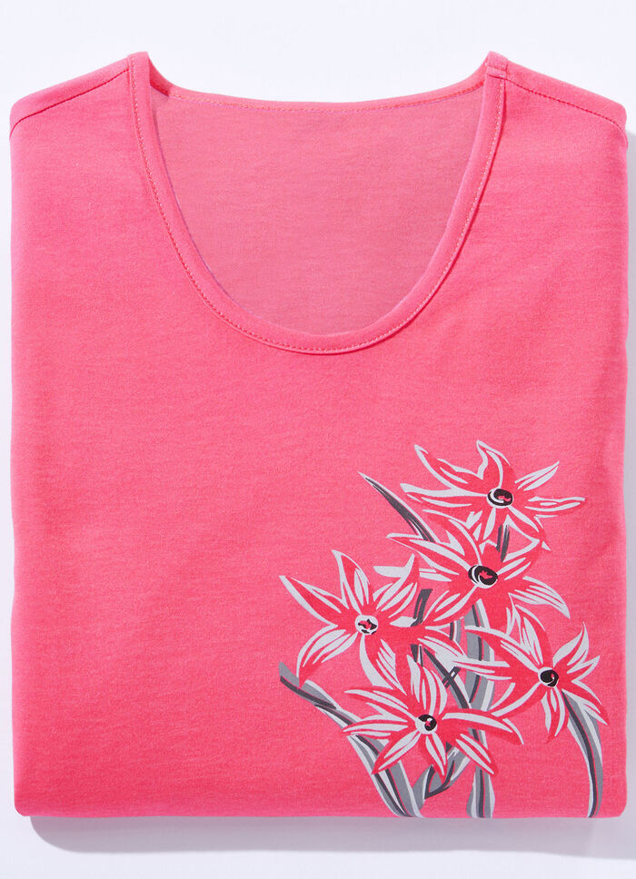 Nachthemd mit platziertem Druck und kurzen &Auml;rmeln 