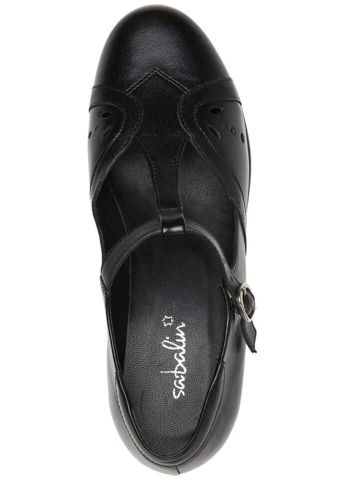 ELENA EDEN, schicke Damen-Pumps, Weite H, aus Leder SCHWARZ