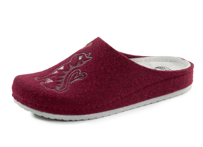 Mubb Pantoffel mit niedlichem Katzenmotiv BORDEAUX