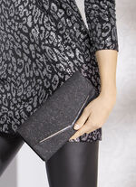 Abendtasche mit abnehmbarer Kette SCHWARZ