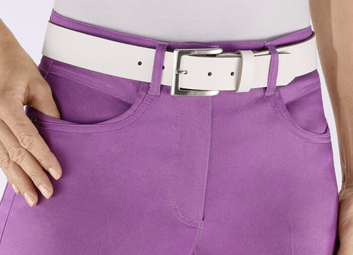 Trendiger Damen-G&uuml;rtel aus Leder, 3,5 cm breit WEISS