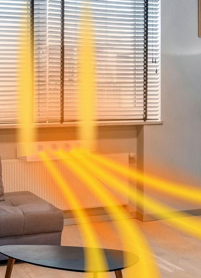 Kompakter, akkubetriebener Heizungsventilator 