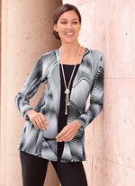 Faszinierendes Longshirt in Jackenoptik SCHWARZ-WEISS