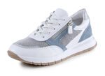 ELENA EDEN Sneaker aus Nappa-, Veloursleder und Textil in Netzoptik WEISS-BLAU